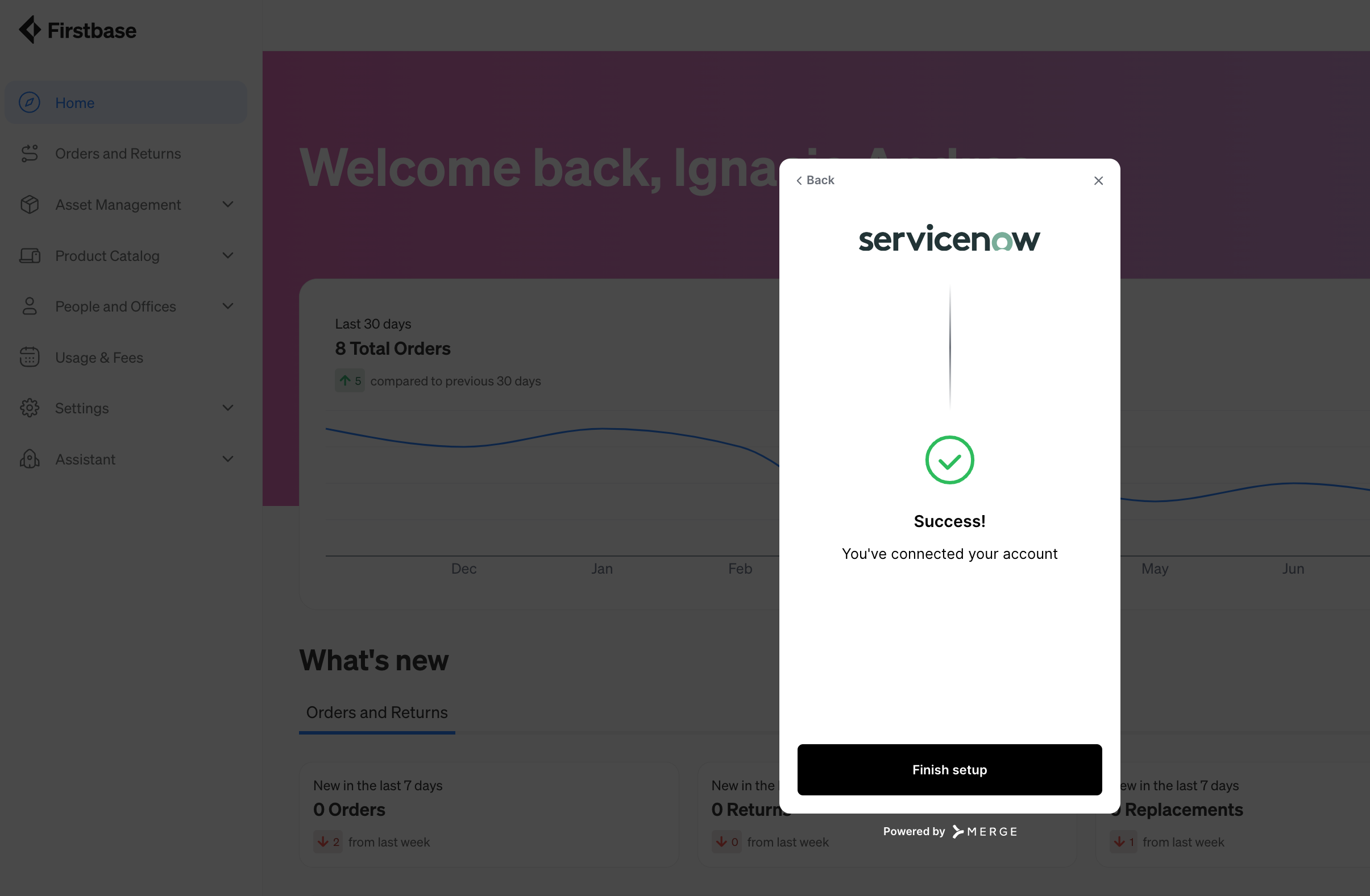 Step-by-step process of Firstbase and Jamf integration for provisioning, managing, and retrieving Mac devices